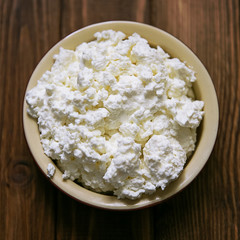 Cottage cheese, top view