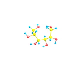 Sorbitol molecule isolated on white