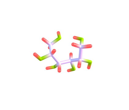 Sorbitol molecule isolated on white