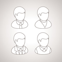 Line User Icons, vector avatars