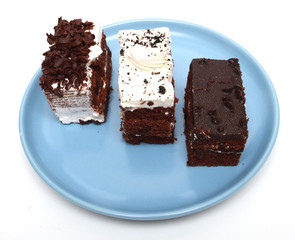 chocolate cake sweet food closeup isolated white background