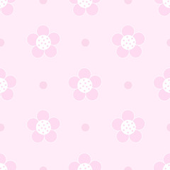 Seamless pink floral pattern for girl.