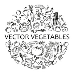 black icon vegetables vector set - 83248262