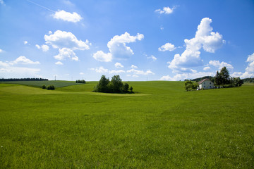 Fototapeta na wymiar オーストリア田舎の田園風景
