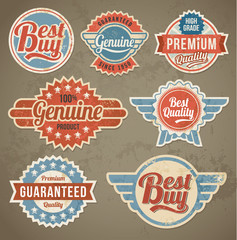 Set of retro vector labels stickers and badges