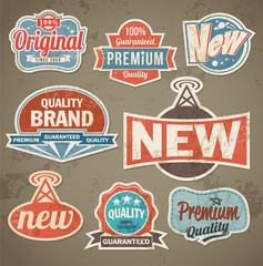 Set of retro vector labels stickers and badges