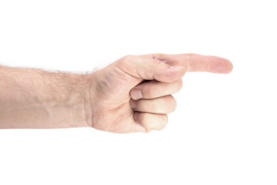 forefinger of the left hand