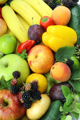 Fresh fruits background