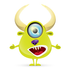 Green Cartoon cute monster