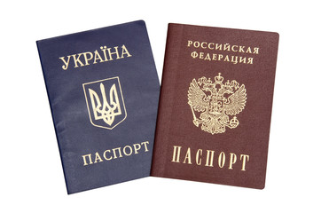 Ukrainian and Russian passport