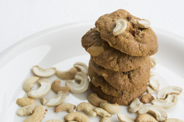 cookie biscuit baked breakfast meal cashew coffee concept