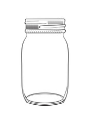 Illustration of hand drawn doodle jar