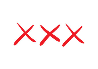 Illustration of red doodle xxx