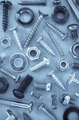 hardware tools at metal background