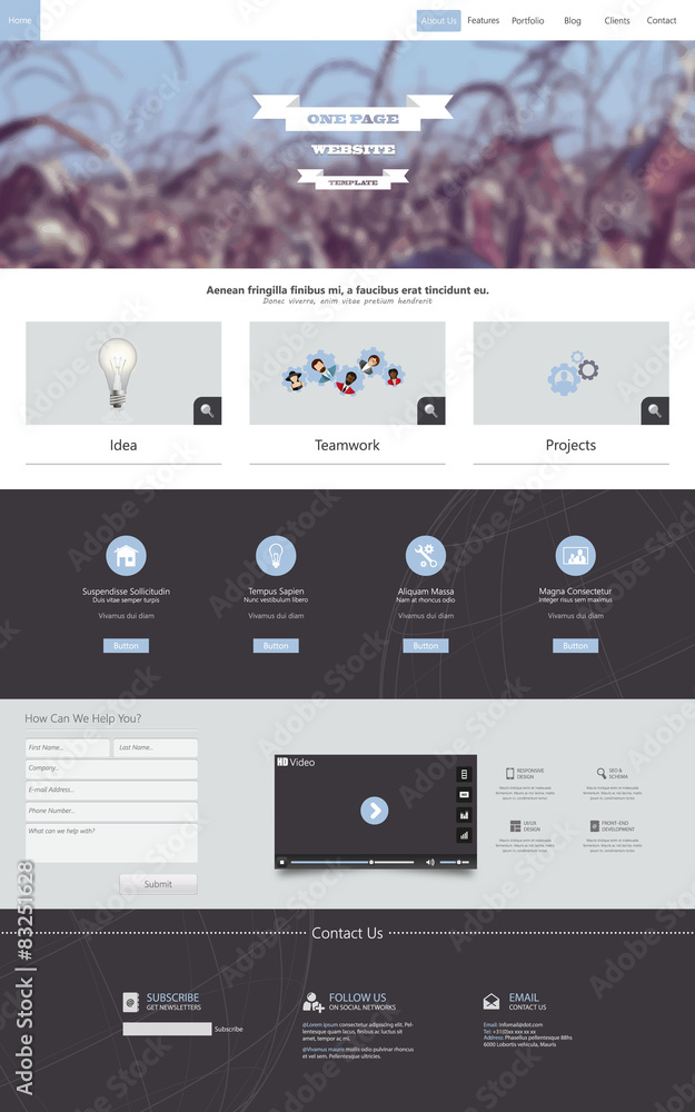 Canvas Prints one page website template