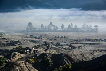 Foto op Canvas Candi Bentar temple from crater of mount Bromo © zephyr_p