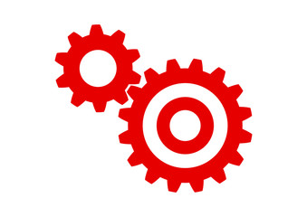 Red industrial icon on white background