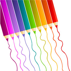 colorful pencils leaving colorful traces