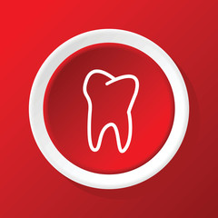 Thought clouds icon on red