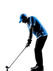 man golfer golfing golf swing  silhouette