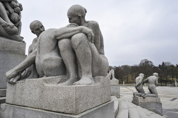 Sculpture of old people in Vigeland Park Museum