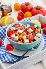 Fresh tomato, onion and feta  salad