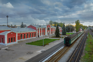 Railway station Velikie Luki, Russia - obrazy, fototapety, plakaty