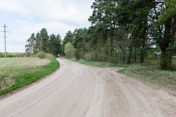 empty country road in spring