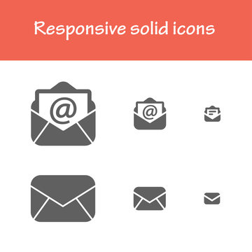 responsive solid post-mail icons