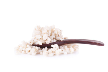 Millet rice on white background