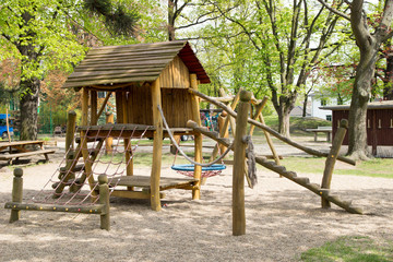 Fototapeta na wymiar Playground / Playground with wooden toys