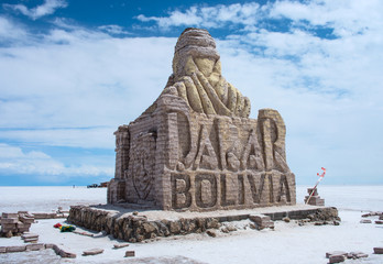 The Dakar Bolivia Monument in Salar de Uyuni, Bolivia