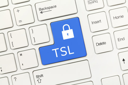 White conceptual keyboard - TSL (blue key)