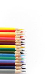 Crayons colored pencil , isolate on background