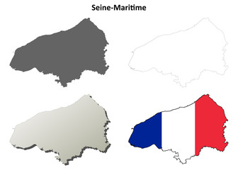 Seine-Maritime (Upper Normandy) outline map set