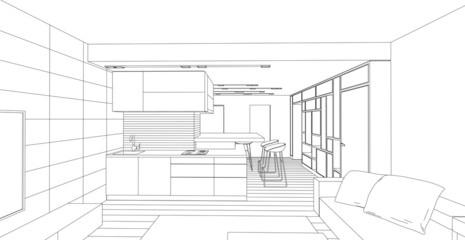Fototapeta premium Interior. Architectural design.
