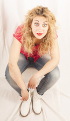 Fototapeta premium Beautiful blonde teen girl.