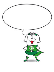 Recycling woman speaks