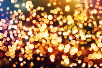 Christmas background with bokeh lights