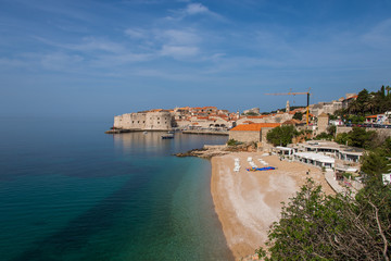 Dubrovnik mit Stadtstrand Ploce  - obrazy, fototapety, plakaty