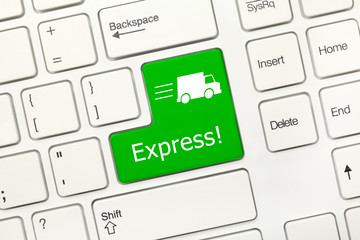 White conceptual keyboard - Express (green key)