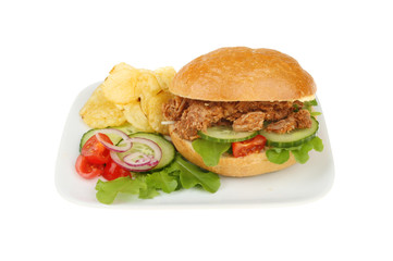 Roll and salad