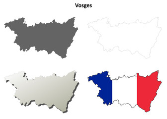 Vosges (Lorraine) outline map set - obrazy, fototapety, plakaty