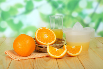Obraz na płótnie Canvas Oranges in with juice and honey
