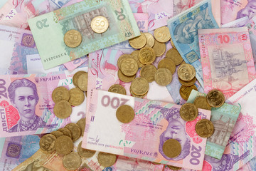 Ukrainian coins and money bills