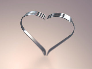 Forks heart background
