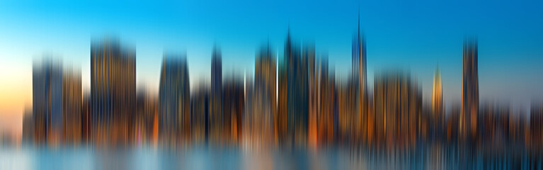 Evening New York City skyline panorama
