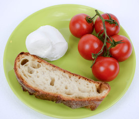 mediterranean diet tomato and mozzarella and bread
