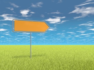 Umleitung Schild Wiese Sonne grün Natur Weg