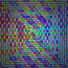 colorful mosaic cubes